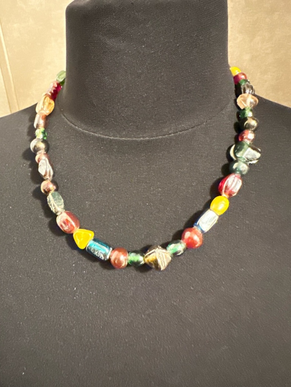 Handcrafted Multicolor Glass Bead Necklace for Women